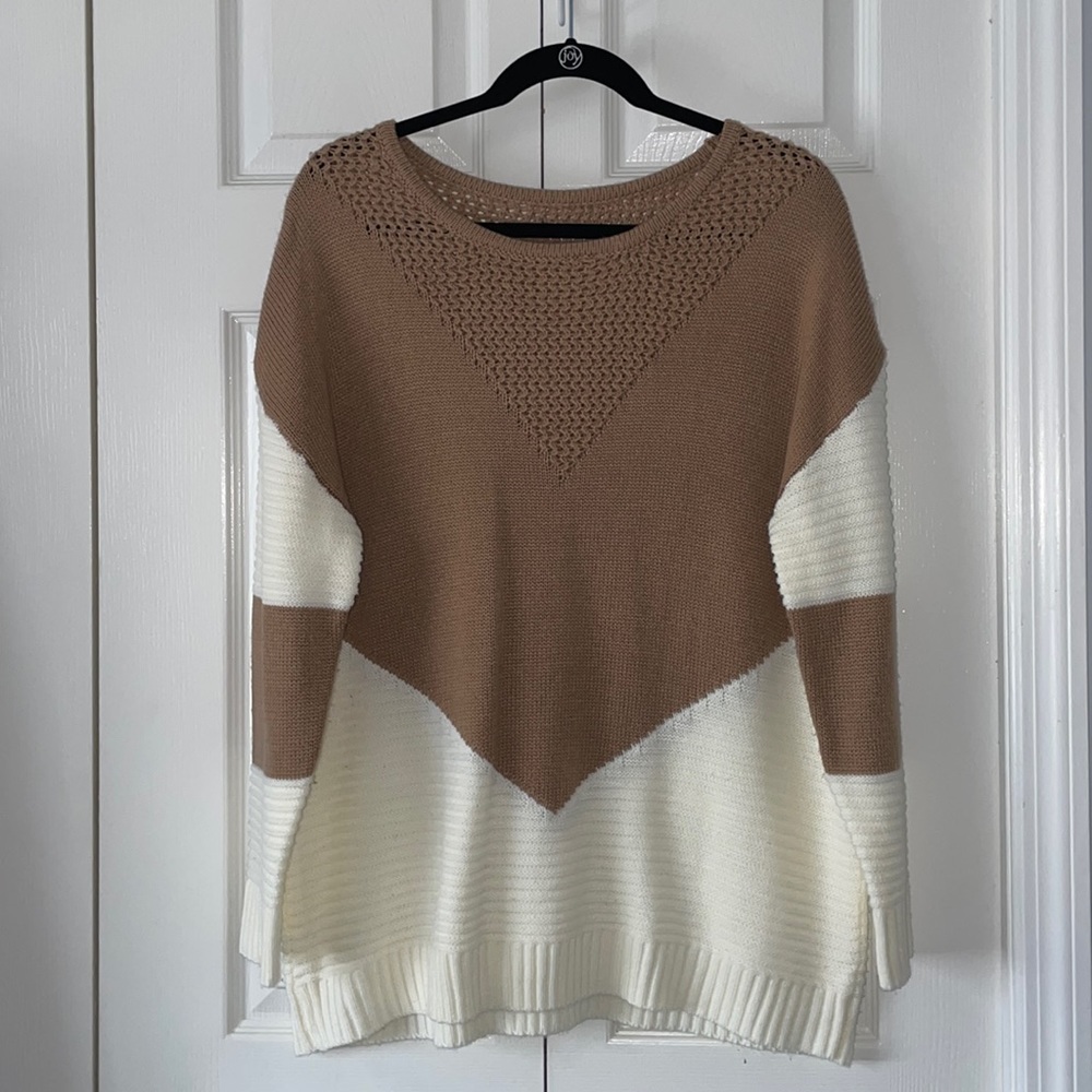 Brown Colorblock Sweater